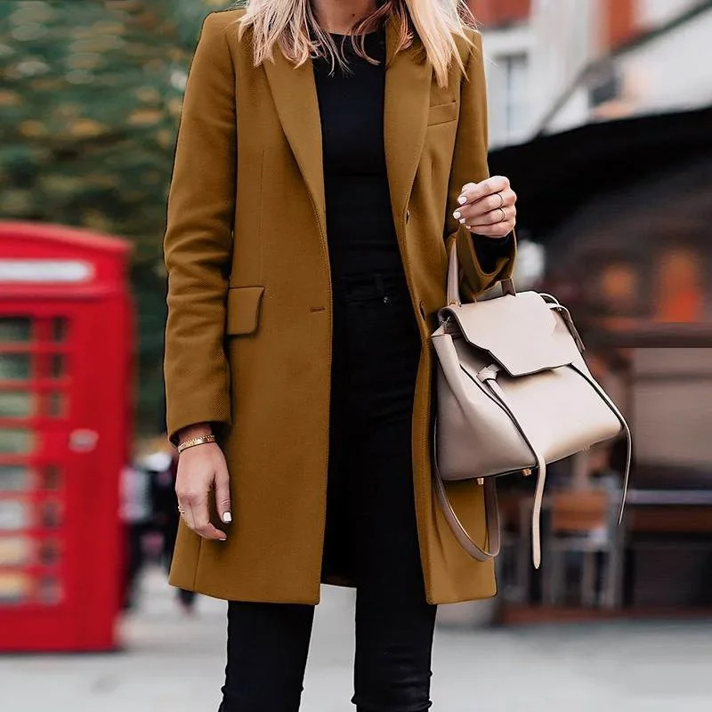 Elegante trenchcoat met knoopsluiting voor dames – NOVAWEAR