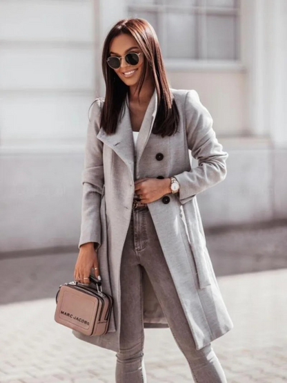 Chique trenchcoat voor dames met dubbel knoopsluiting–VELAR