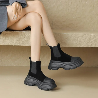Dames suède chelsea boots voor dames met plateauzool – NOVA