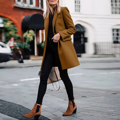 Elegante trenchcoat met knoopsluiting voor dames – NOVAWEAR