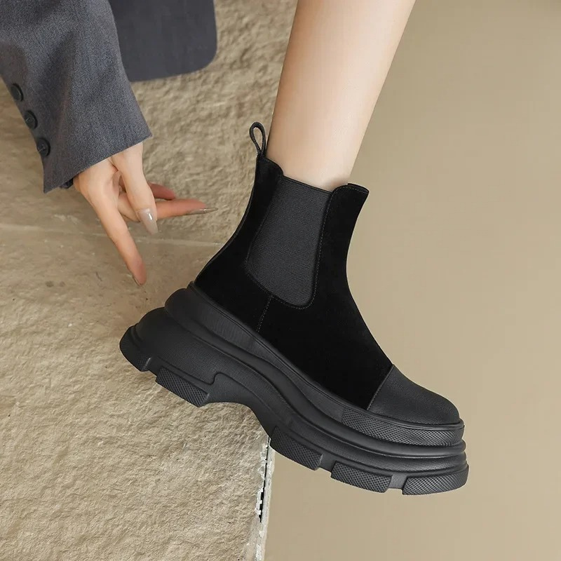 Dames suède chelsea boots voor dames met plateauzool – NOVA