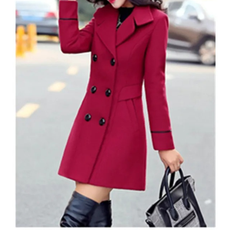 Chique trenchcoat met dubbele knoopsluiting voor dames – LUX