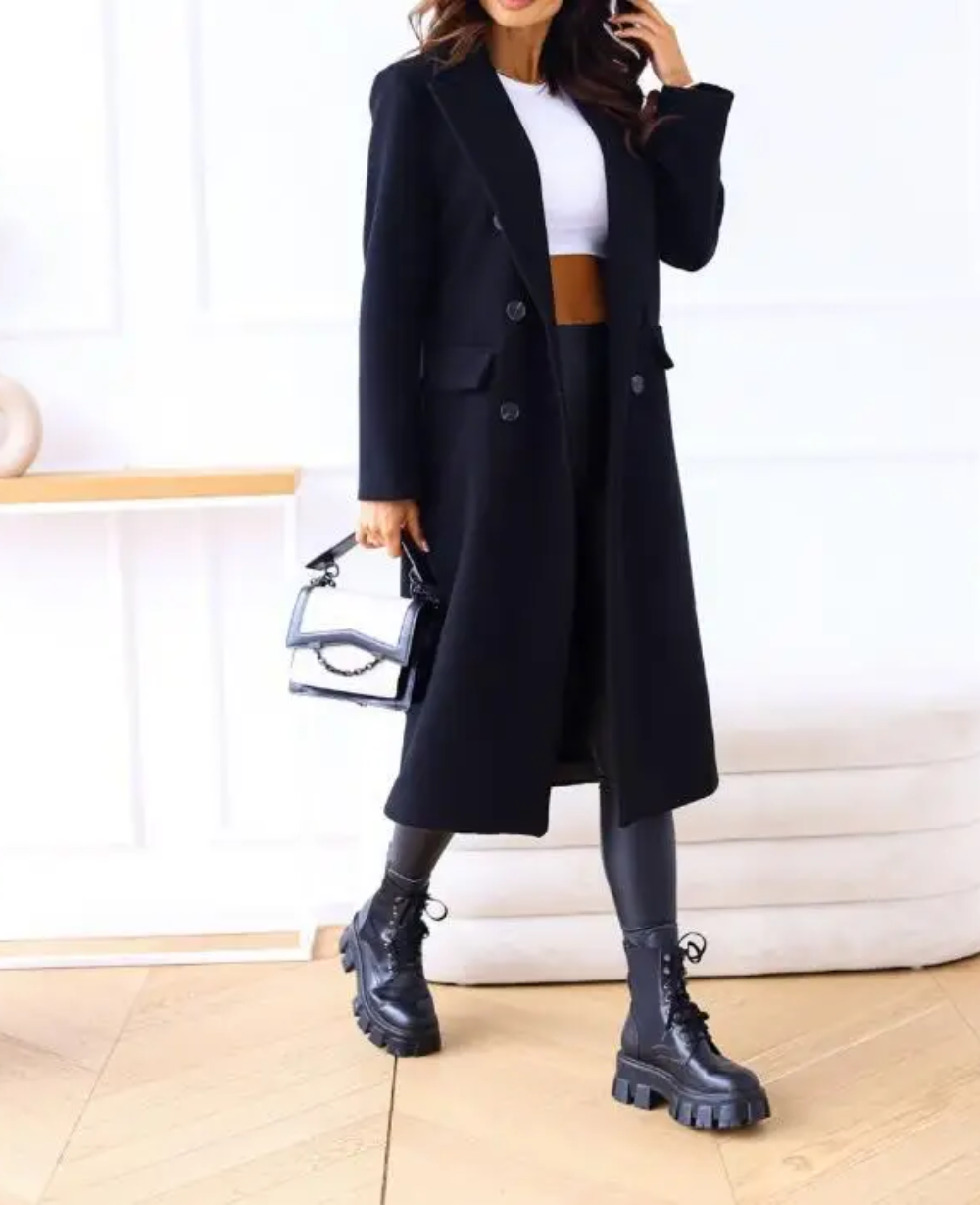 Oversized trenchcoat met knoopsluiting voor dames – LUMINO