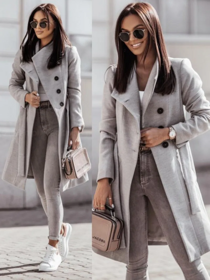 Chique trenchcoat voor dames met dubbel knoopsluiting–VELAR