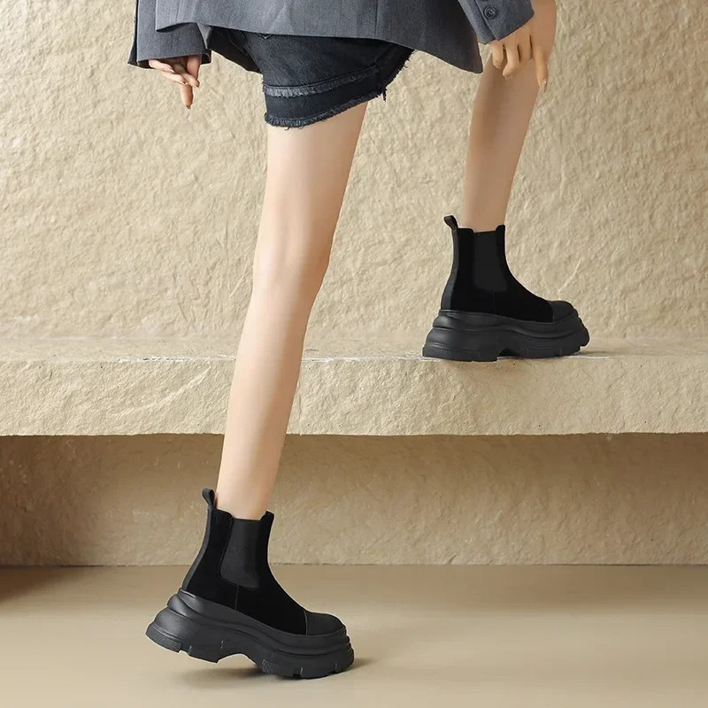 Dames suède chelsea boots voor dames met plateauzool – NOVA