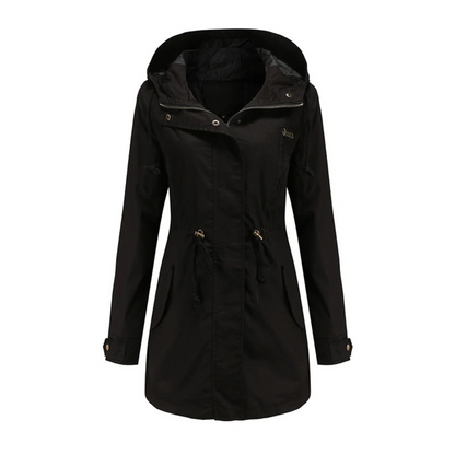 Casual winddichte jas met capuchon voor dames – AURION