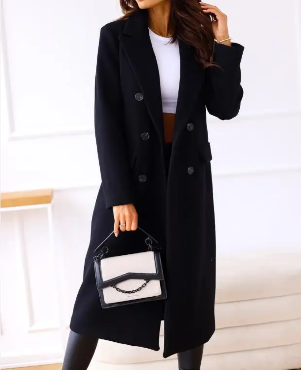 Oversized trenchcoat met knoopsluiting voor dames – LUMINO