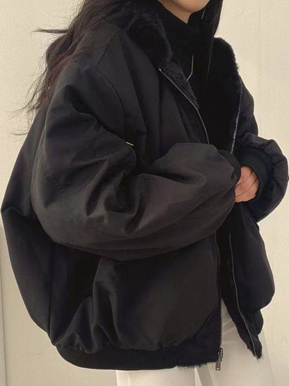 Knusse oversized winterjas met rits voor dames – NOVA