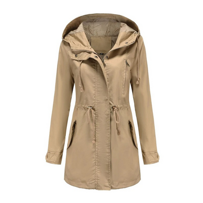 Casual winddichte jas met capuchon voor dames – AURION