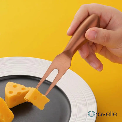 GOLDEN HOUR - Luxe 4-delige kaasbestekset met bamboe handgrepen