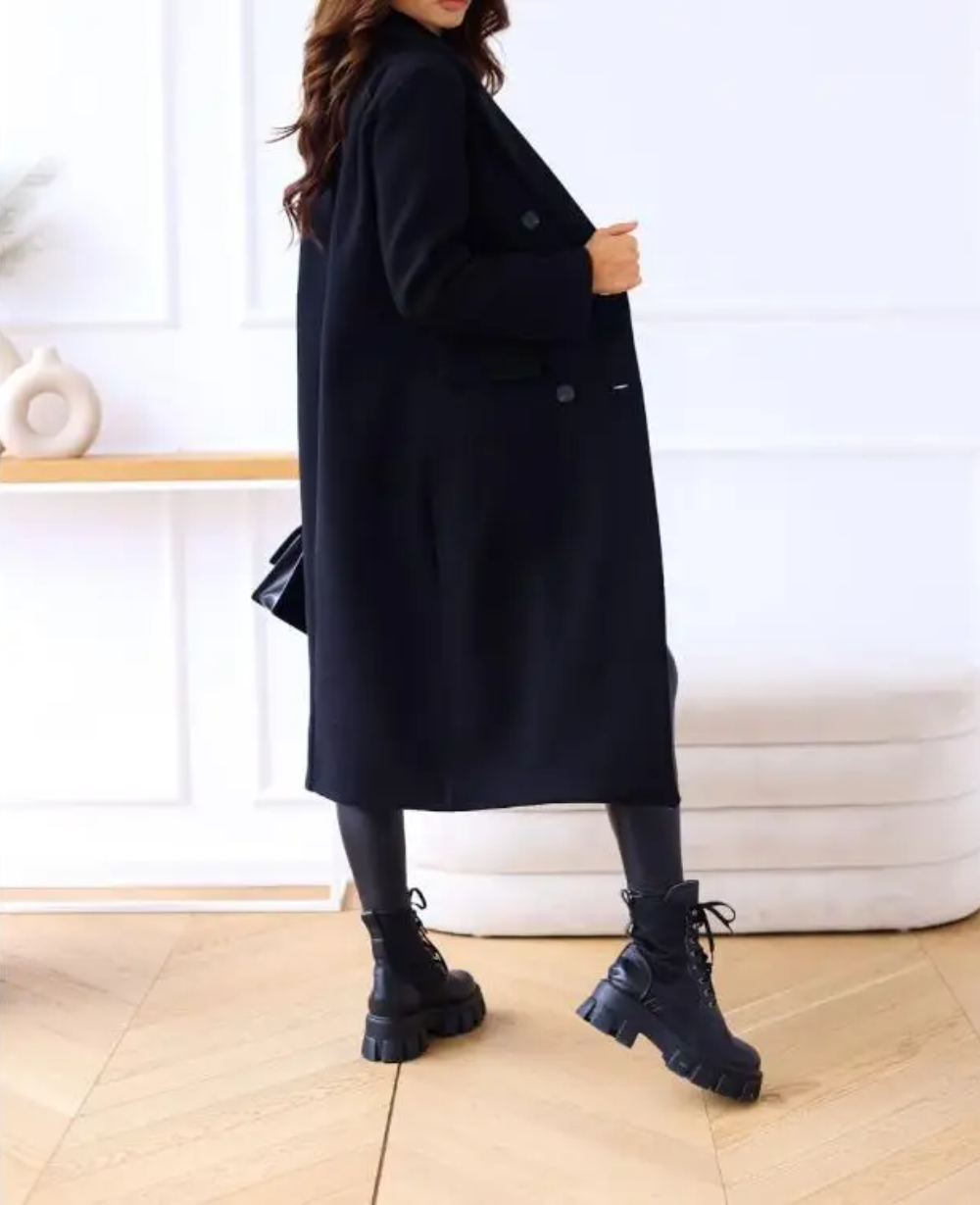Oversized trenchcoat met knoopsluiting voor dames – LUMINO