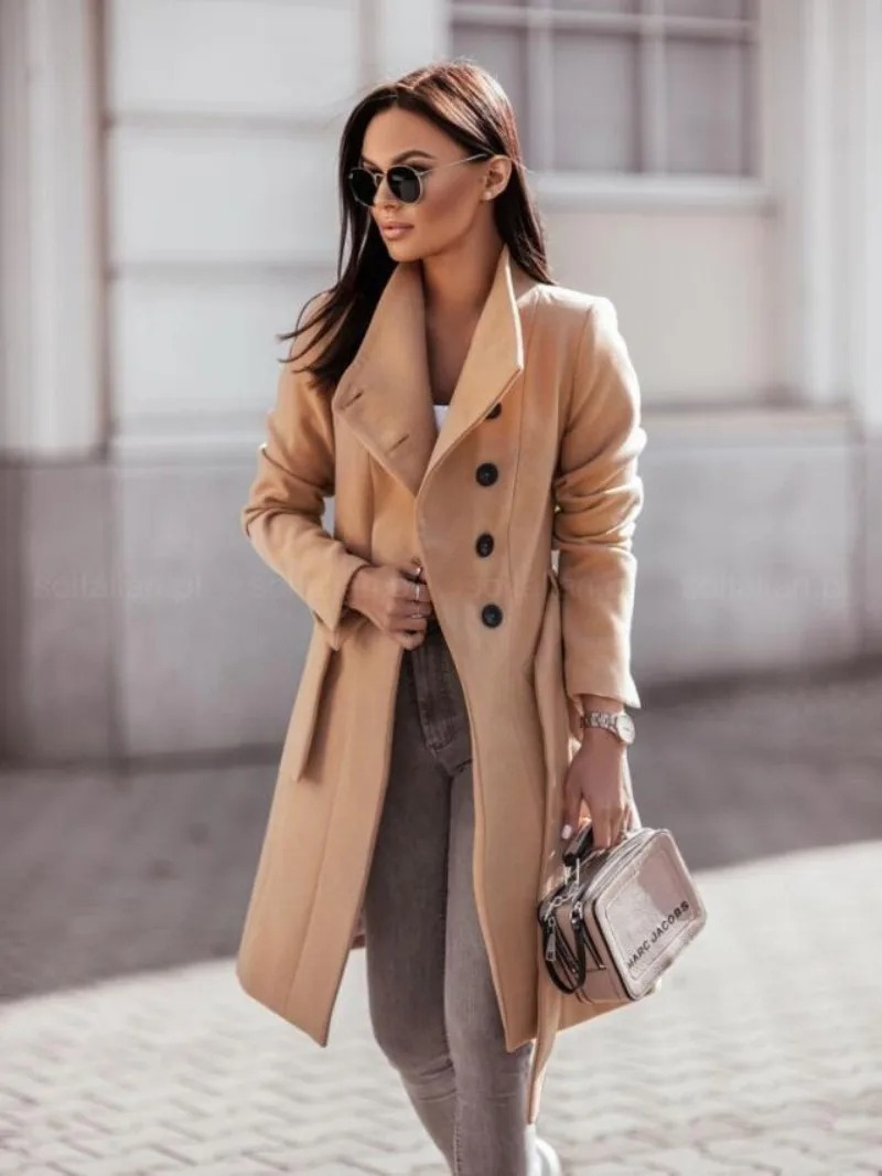 Chique trenchcoat voor dames met dubbel knoopsluiting–VELAR