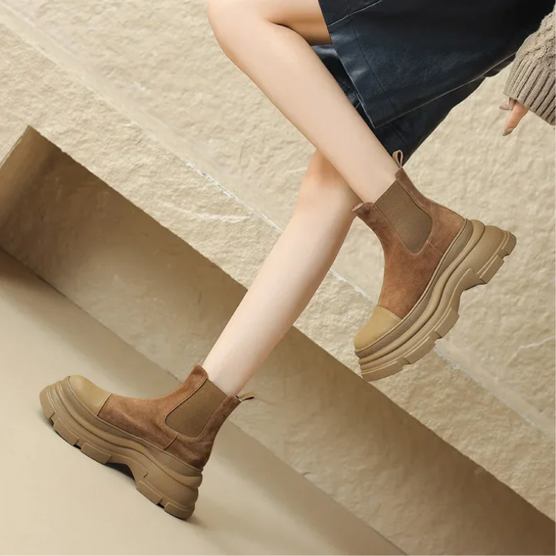 Dames suède chelsea boots voor dames met plateauzool – NOVA