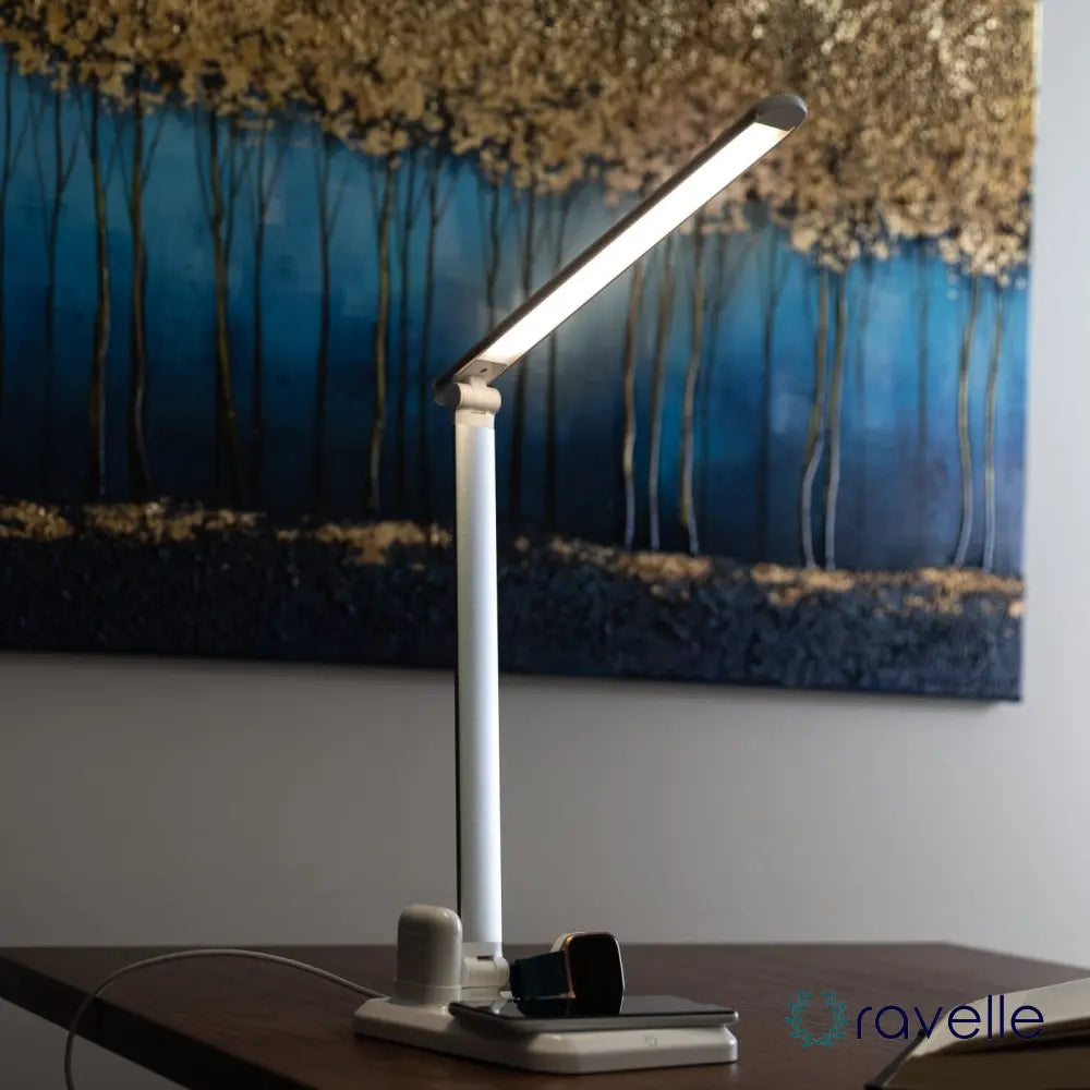 POMME - Elegante bureaulamp met 4-in-1 oplaadstation