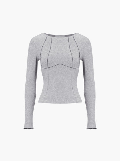 Nauwsluitende top met lange mouwen voor dames – LUCINA