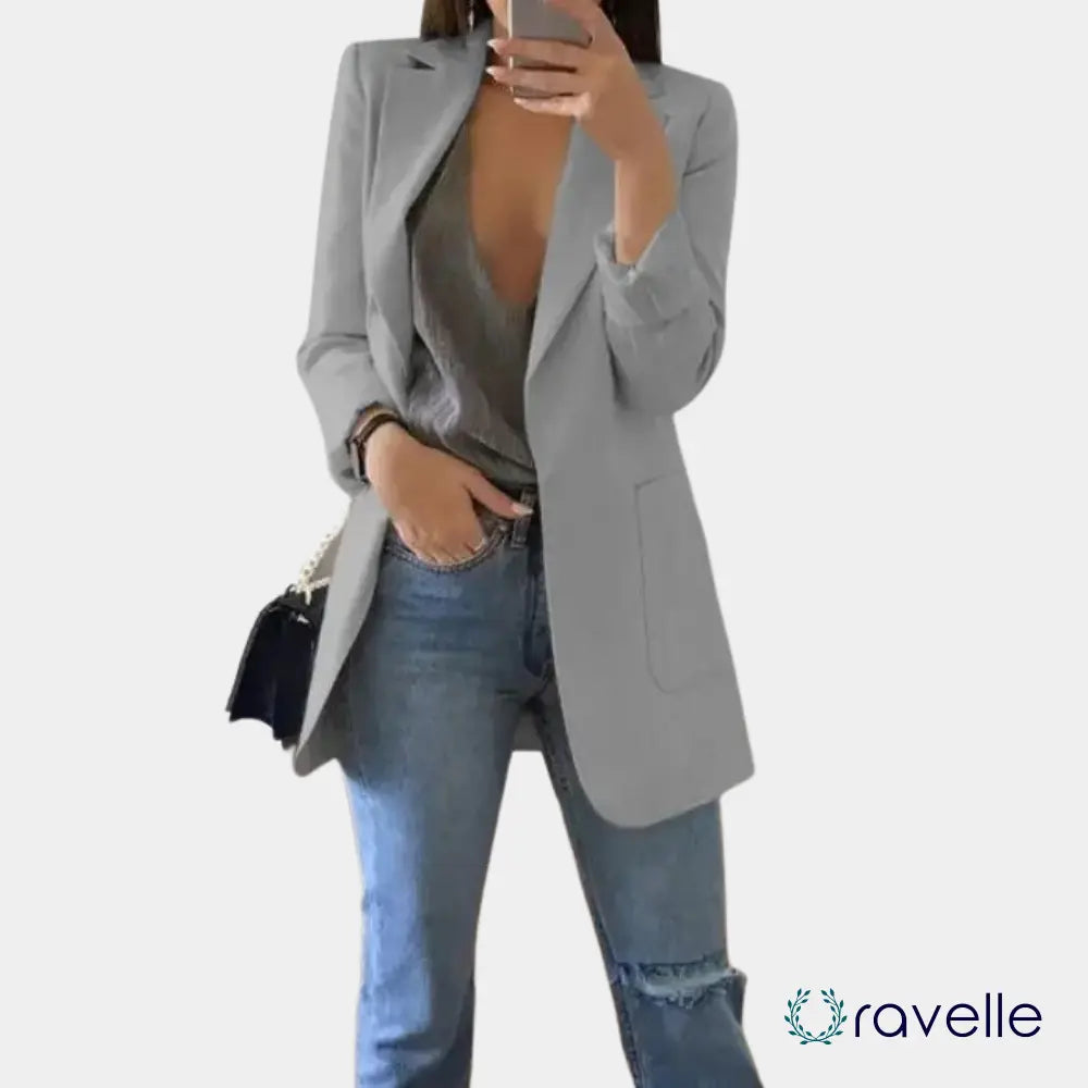 Casual dames blazer met bloemenprint en elegante pasvorm – FLORESSA BLOOM