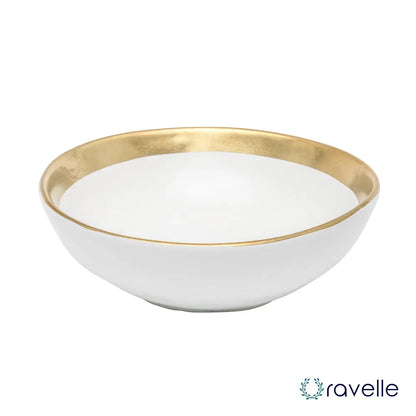 PEARL - Luxe porseleinen kommen set met vergulde rand