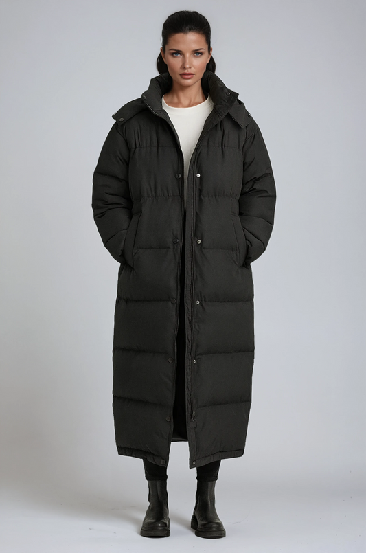 Winterjas voor dames lange puffer met capuchon – NEX