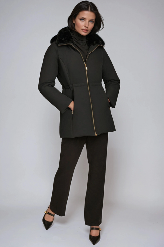 Warme en elegante jas voor dames met bontvoering – NOVA