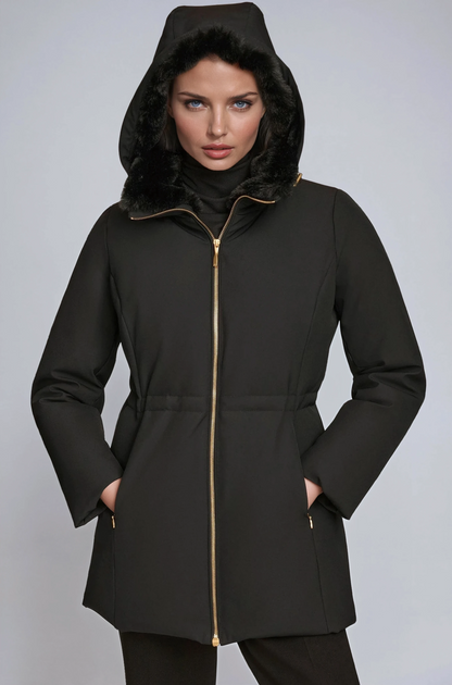 Warme en elegante jas voor dames met bontvoering – NOVA
