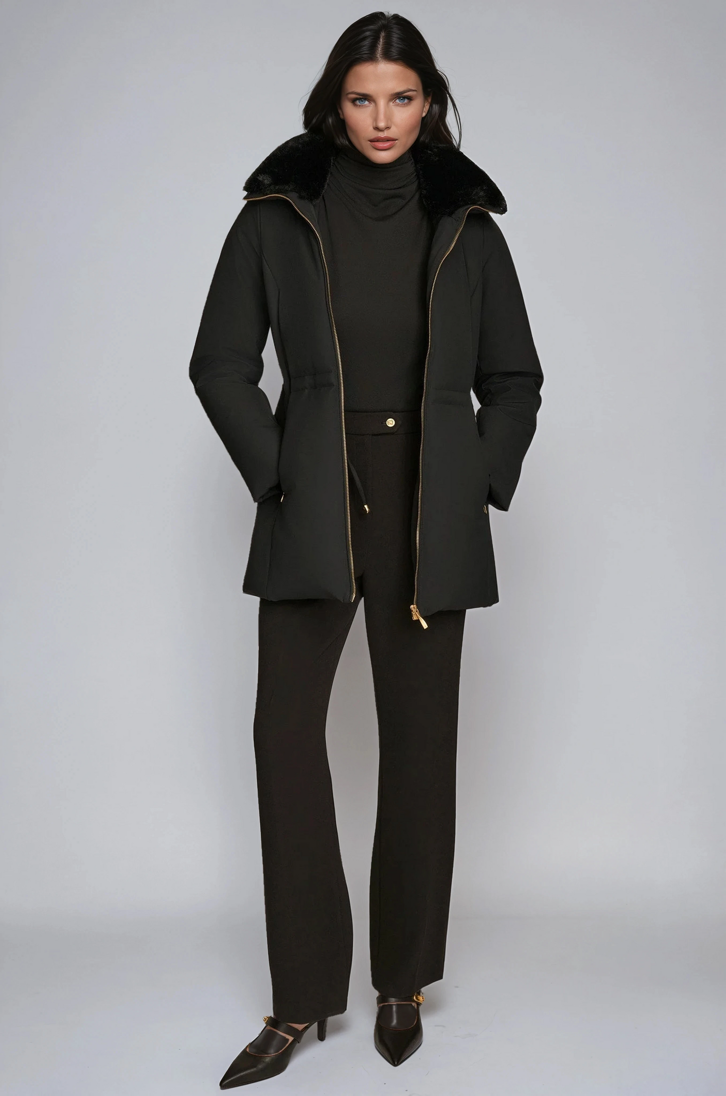 Warme en elegante jas voor dames met bontvoering – NOVA