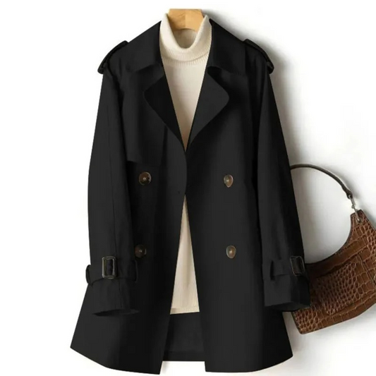 Lange trenchcoat met tijdloze stijl voor dames – NOVAQUA