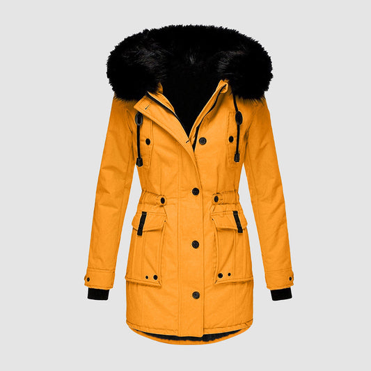 Warme winterjas met bontkraag voor dames – NOVAWEAR