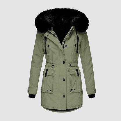 Warme winterjas met bontkraag voor dames – NOVAWEAR
