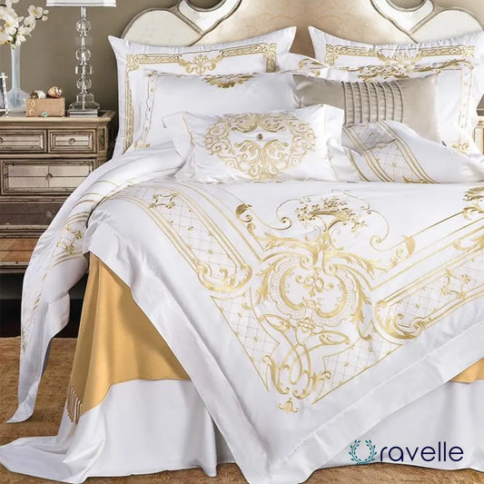 IVY GOLD FOREST - Luxe dekbedovertrekset van Egyptisch katoen met gouden accenten