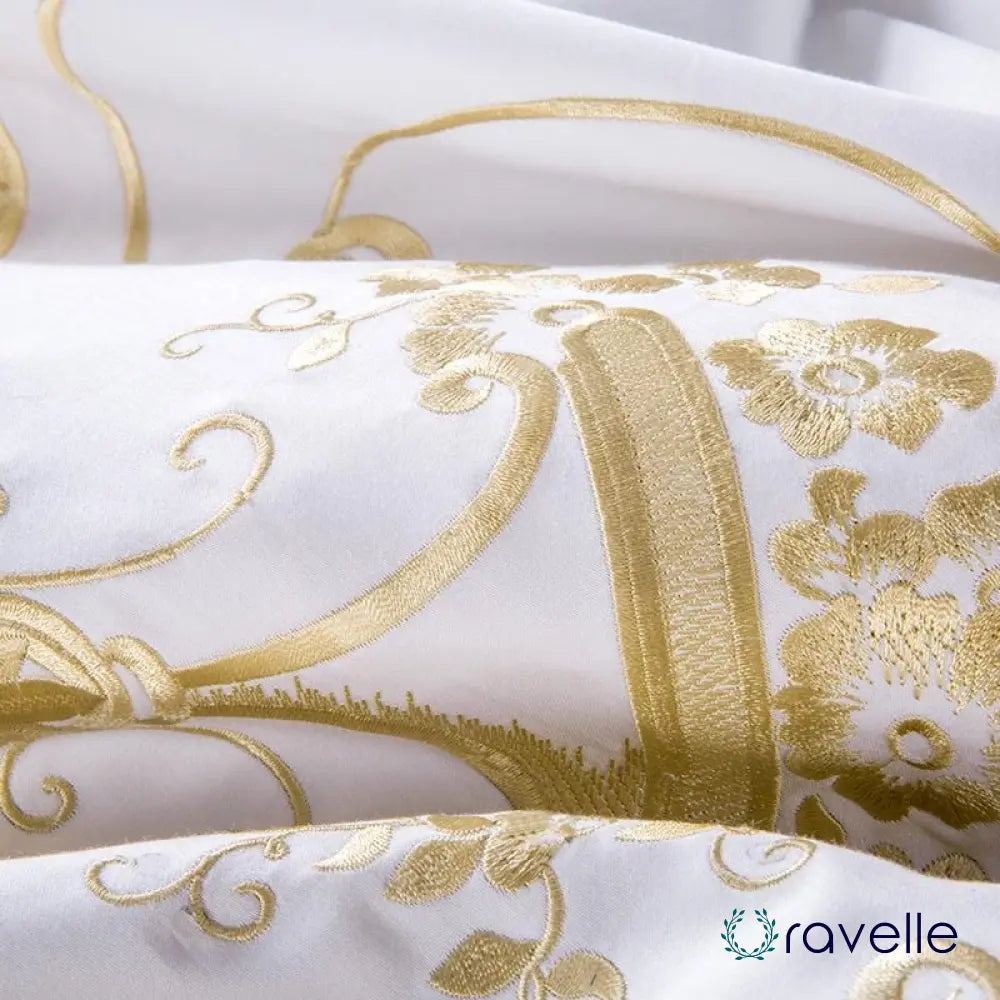 IVY GOLD FOREST - Luxe dekbedovertrekset van Egyptisch katoen met gouden accenten