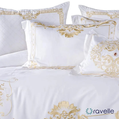 IVY GOLD FOREST - Luxe dekbedovertrekset van Egyptisch katoen met gouden accenten