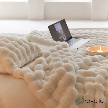 RABBIT FAUX-FUR - Luxe zachte plaid van imitatiebont