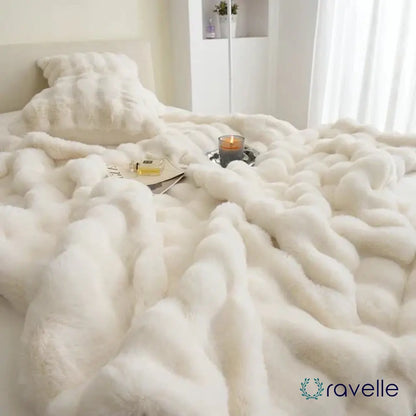 RABBIT FAUX-FUR - Luxe zachte plaid van imitatiebont