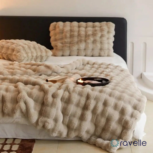 RABBIT FAUX-FUR - Luxe zachte plaid van imitatiebont