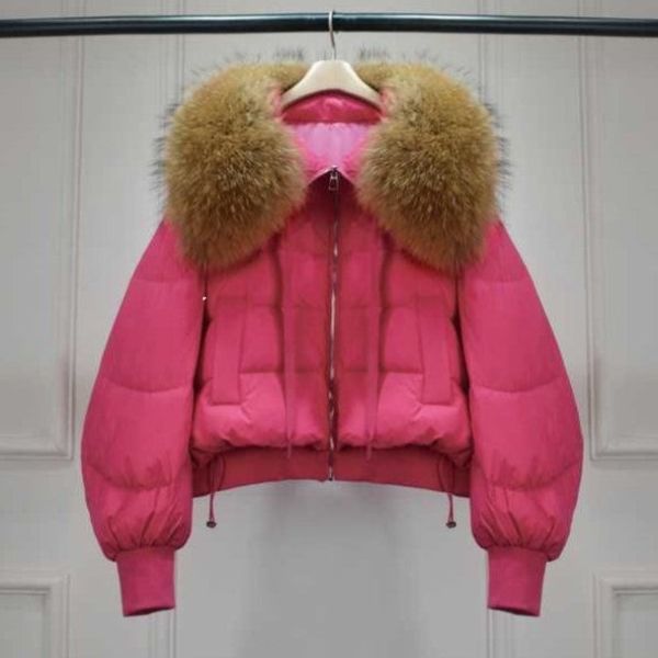 Knus pufferjas met imitatiebont kraag voor dames – CALLIOPE