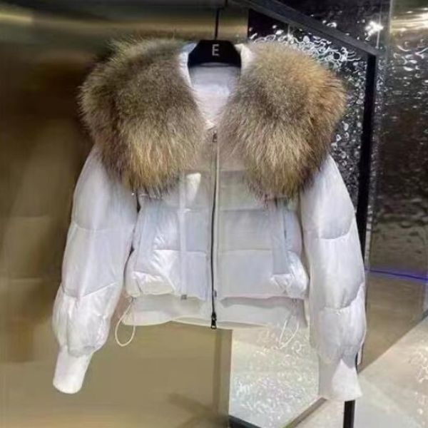 Knus pufferjas met imitatiebont kraag voor dames – CALLIOPE