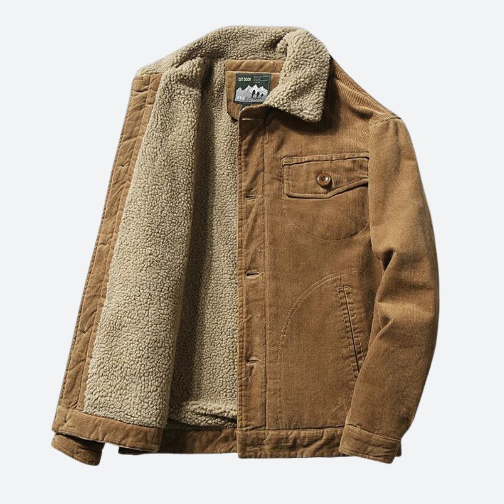 Robuust corduroy jack met kraag voor heren – JOEBERT