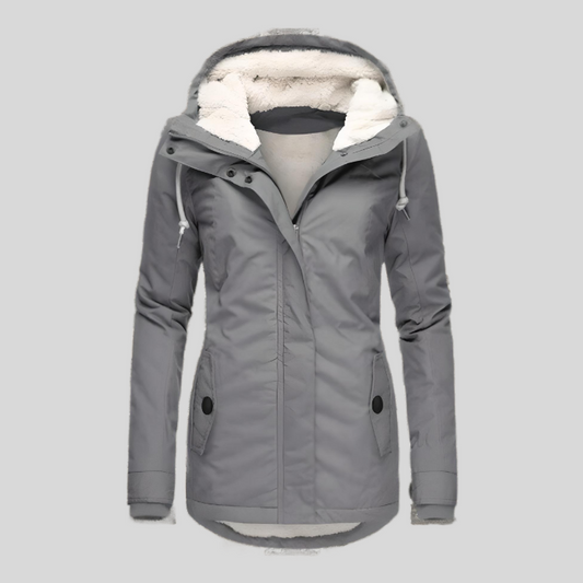 Luxueuze lange winterjas met capuchon voor dames – NOVAWEAR