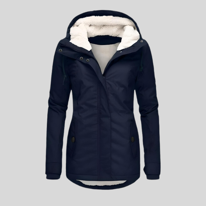 Luxueuze lange winterjas met capuchon voor dames – NOVAWEAR