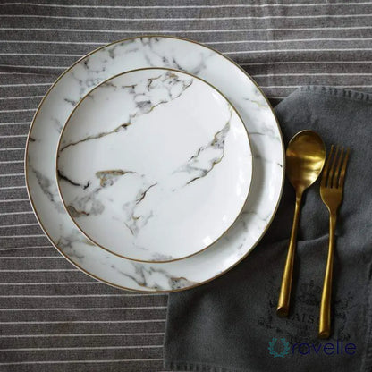MARBLE - Luxe marmeren print bord, tijdloze elegantie voor elke maaltijd