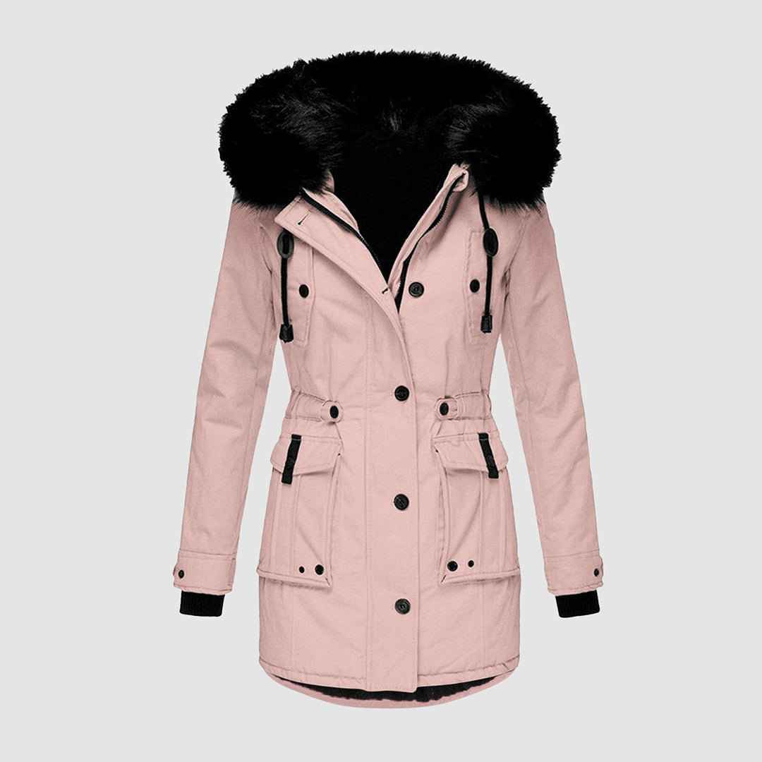 Warme winterjas met bontkraag voor dames – NOVAWEAR