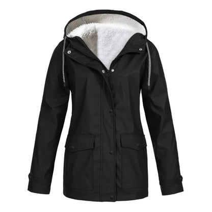 Halflange regenjas met fleece voering voor dames – LUMARA
