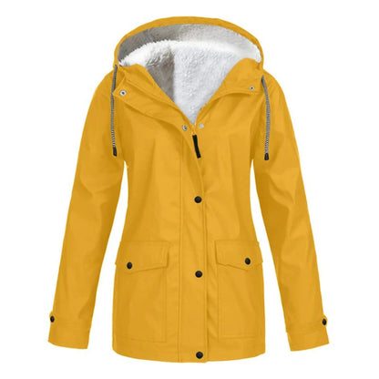 Halflange regenjas met fleece voering voor dames – LUMARA