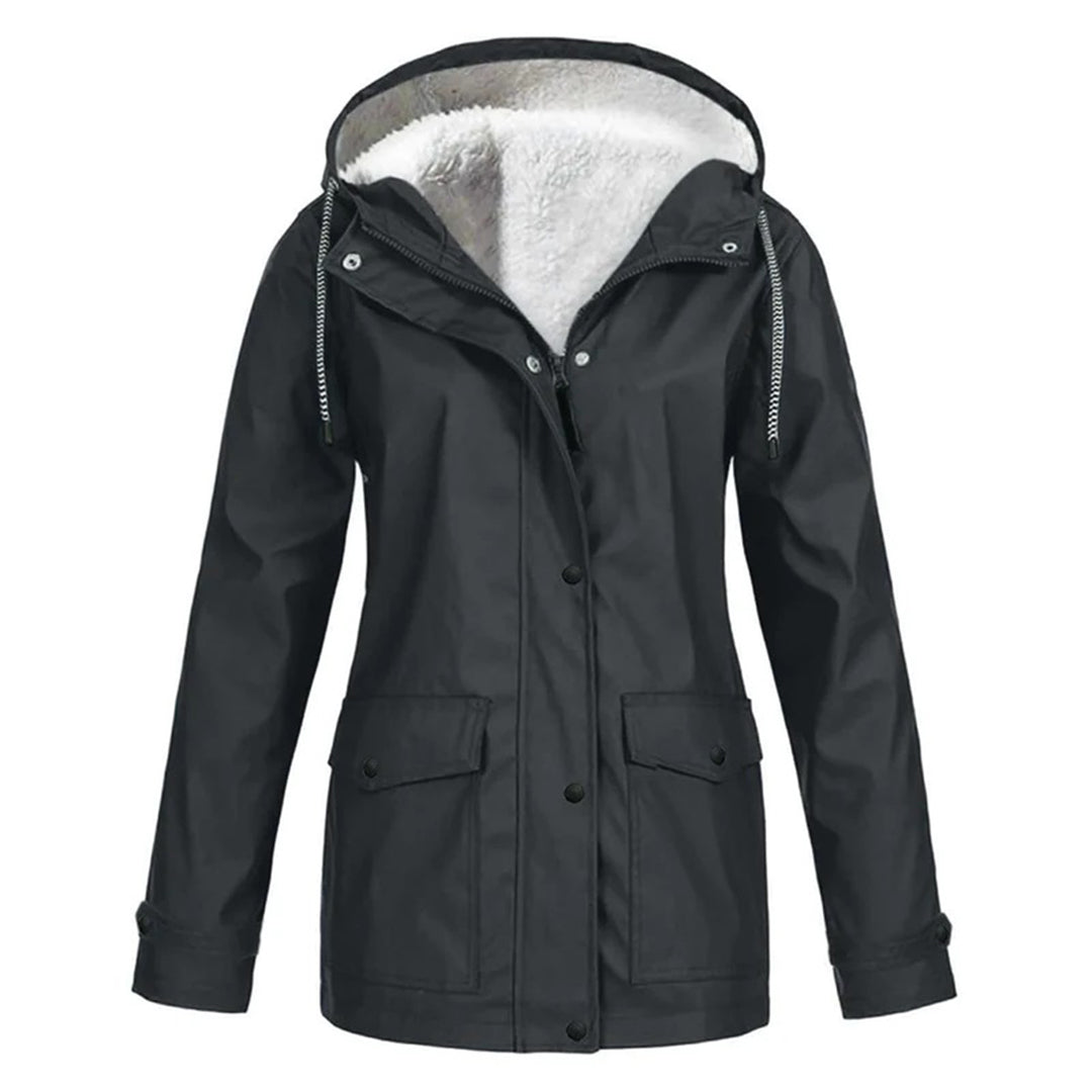 Halflange regenjas met fleece voering voor dames – LUMARA