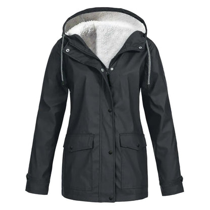 Halflange regenjas met fleece voering voor dames – LUMARA