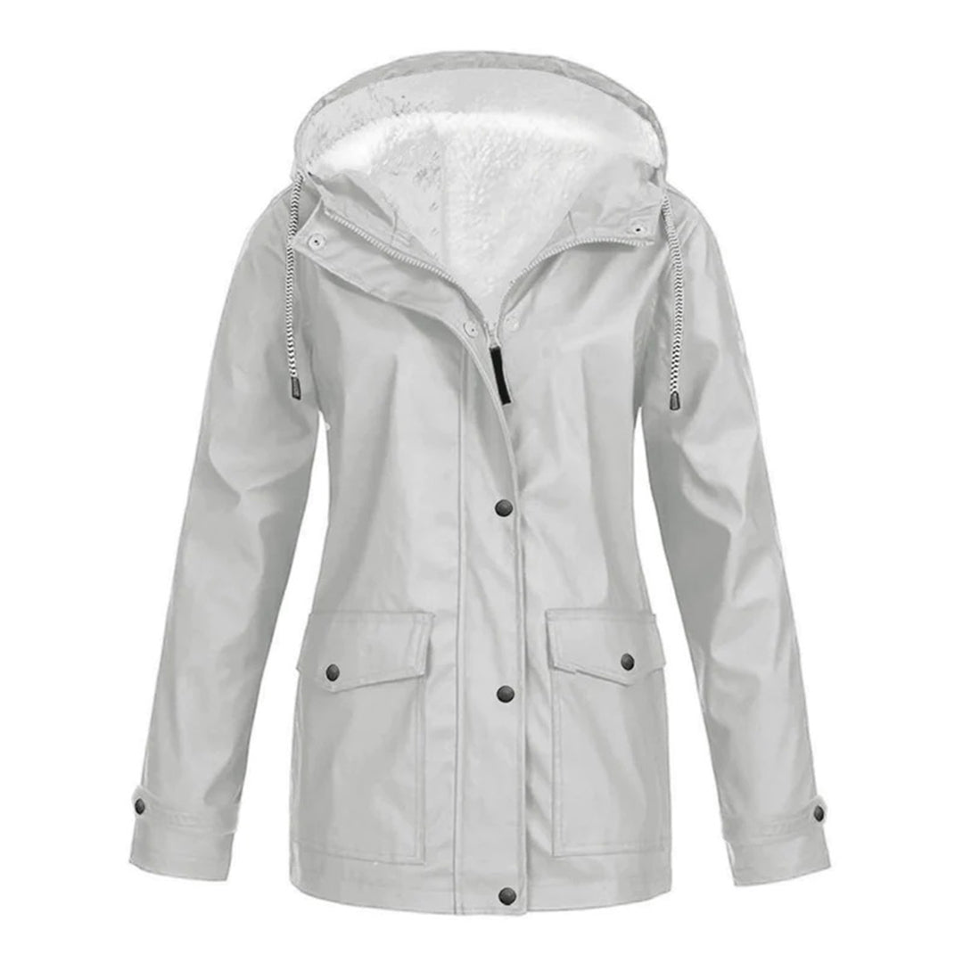 Halflange regenjas met fleece voering voor dames – LUMARA