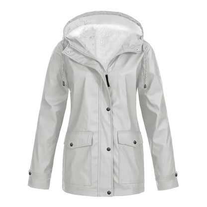 Halflange regenjas met fleece voering voor dames – LUMARA