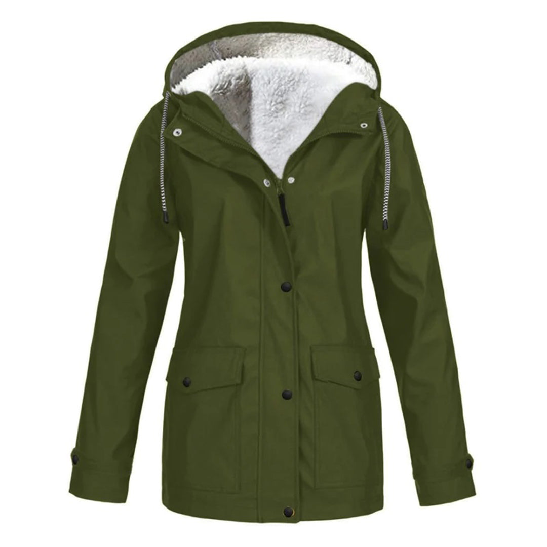Halflange regenjas met fleece voering voor dames – LUMARA