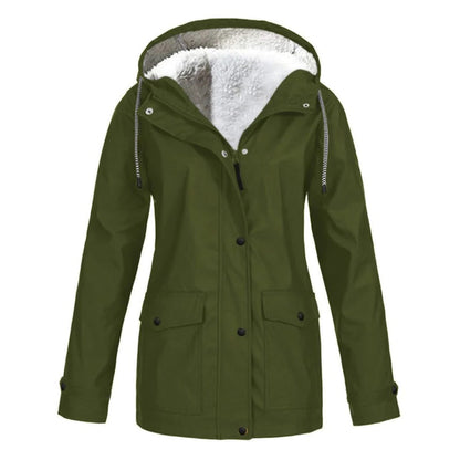 Halflange regenjas met fleece voering voor dames – LUMARA