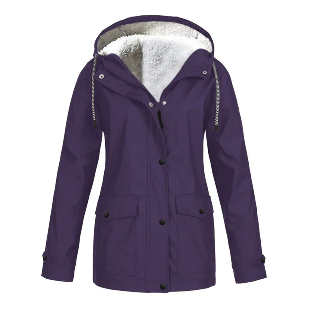 Halflange regenjas met fleece voering voor dames – LUMARA